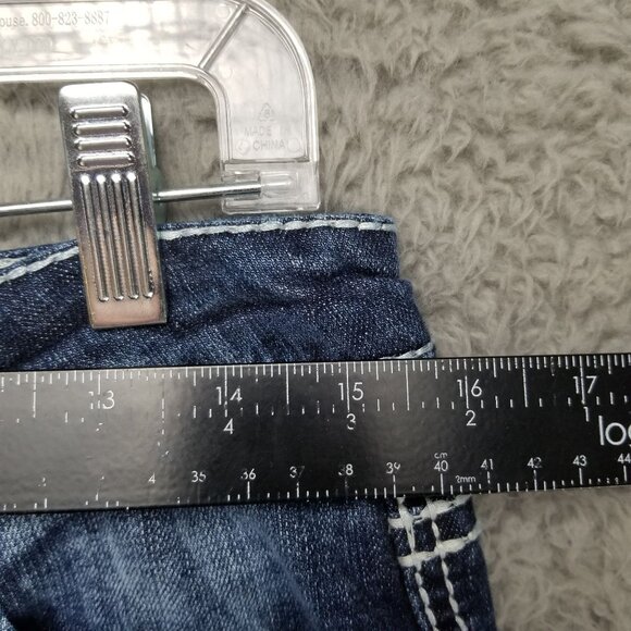Boot Daddy Jeans Womens 10 Petite Blue Bootcut Stretch Denim *Altered* - Picture 7 of 16